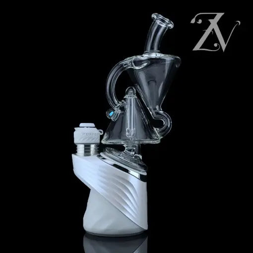 Eco Kickback Recycler Puffco Peak Attachment by Iridescent Glass