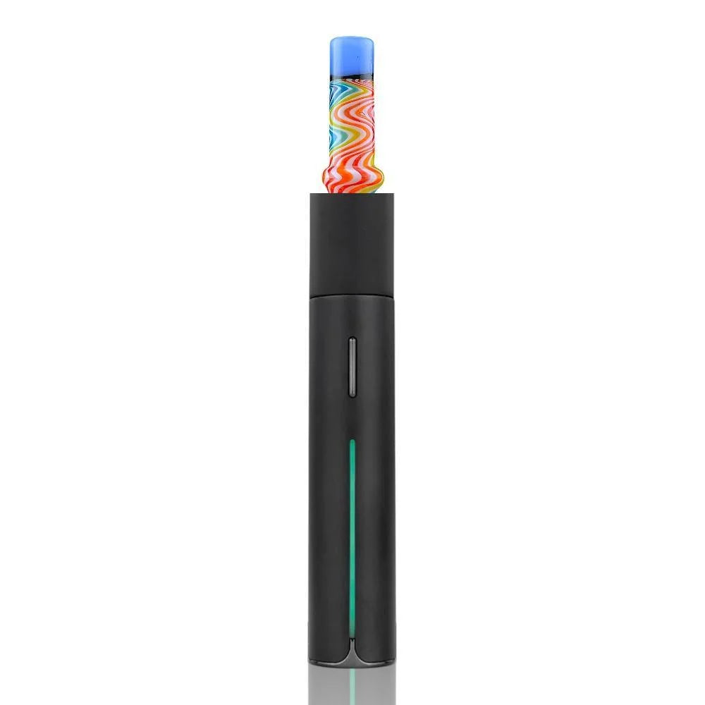Striped Puffco Pivot Mouthpiece by Iridescent Glass