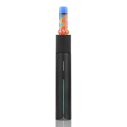 Striped Puffco Pivot Mouthpiece by Iridescent Glass