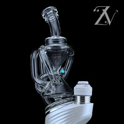 Hourglass Recycler Puffco Peak Attachment by Iridescent Glass