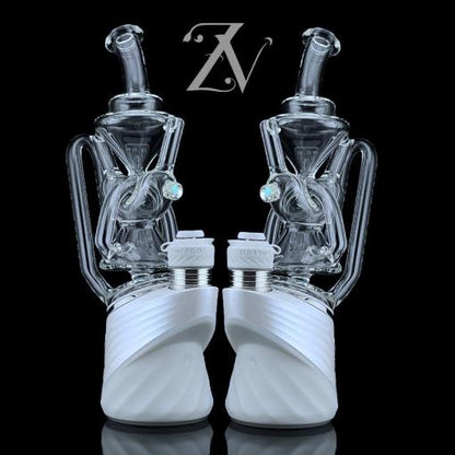 Superior 2x2 Recycler Puffco Peak Attachment by Iridescent Glass