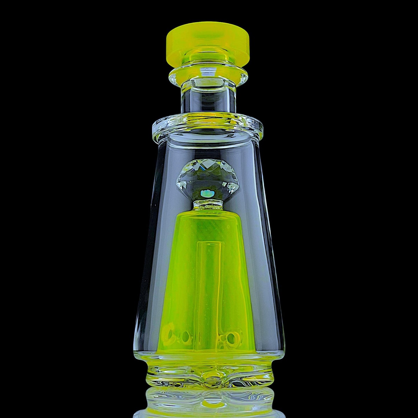 Faceted Chugger Puffco Peak Attachment by Iridescent Glass