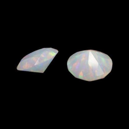 8mm Diamond Cut Opal (White and Blue)